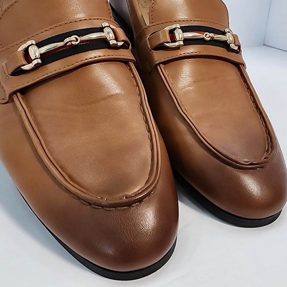 AZARMAN‎ Cognac Brown Slip On Loafers With Buckle Mens Size 10.5 - Picture 7 of 15